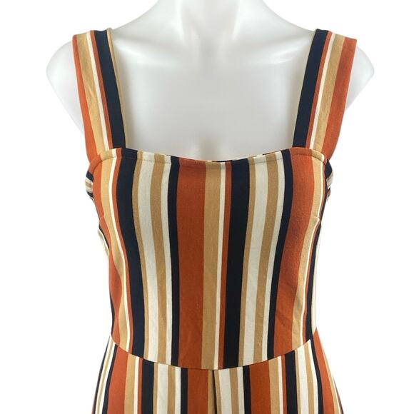 Urban Outfitters Multicolor Striped Sleeveless Wide Leg Romper Jumpsuit Size M - Picture 2 of 6